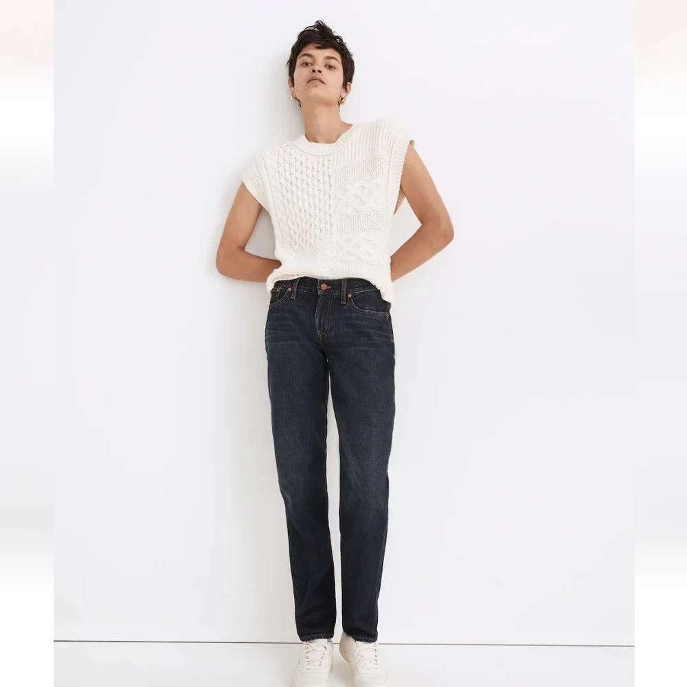 Madewell The Low Rise Perfect Vintage Straight Jean in Lilycrest wash size 25